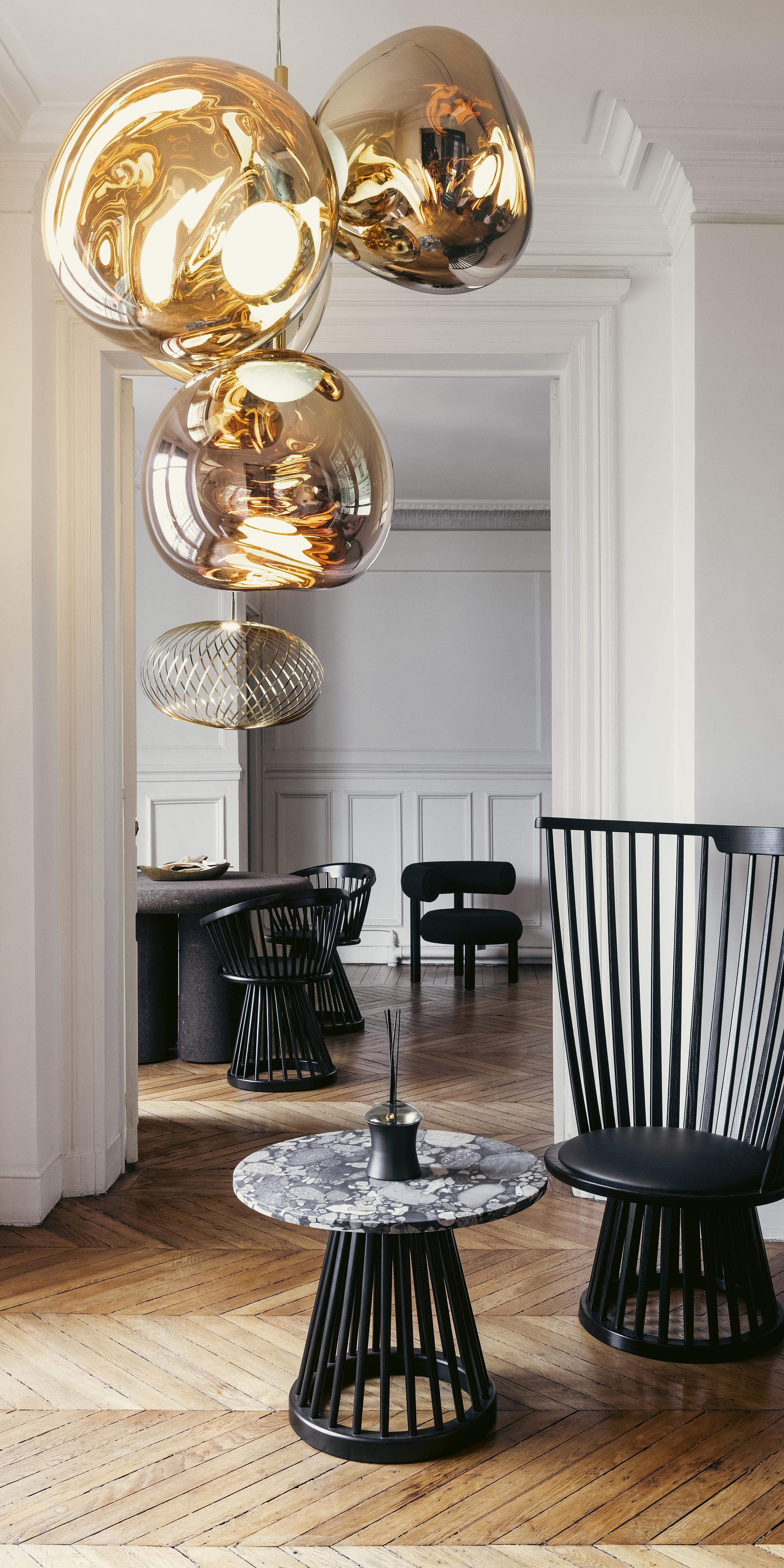 Tom Dixon Fan Stuhl und Tisch schwarz